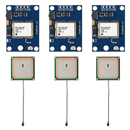 3 Set GY-NEO6MV2 NEO-6M GPS Module NEO6MV2 with Flight Control EEPROM MWC APM2.5 Large Antenna for Arduino, STM32, Raspberry Pi, ESP32 (3PCS GPS Module) - color: 3PCS