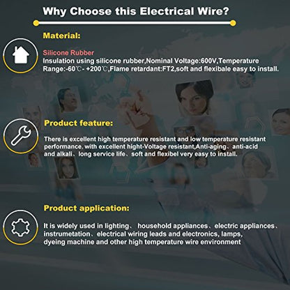 TUOFENG 16AWG Silicone Electrical Wire, 6 Colors 20ft Each Spool - size: 16 AWG Stranded 6 Colors 20 ft