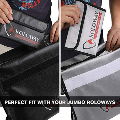 ROLOWAY Small Fireproof Bag (5 x 8 inches), Non-Itchy Fireproof Money Bag, 4-Pack