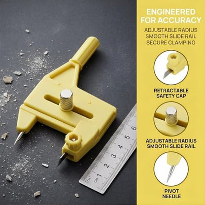 Adjustable Radius 1.5-50mm Compass Circle Cutter Rotaries Cutting Tool for DIY Craft, Paper, Fabric, and Scrapbooking