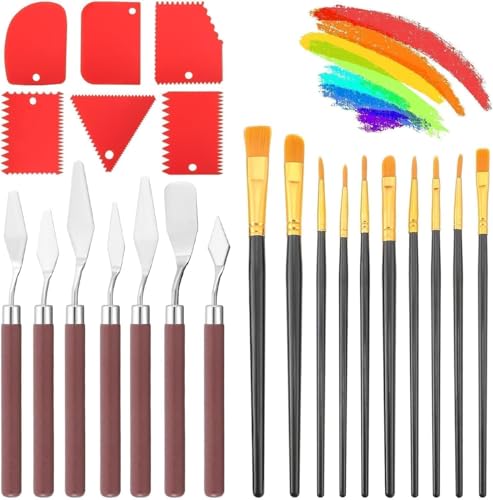 EEEKit Palette Knife Set: 23PCS Painting Tools for Oil Canvas/Watercolor/Acrylic