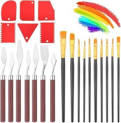 EEEKit Palette Knife Set: 23PCS Painting Tools for Oil Canvas/Watercolor/Acrylic