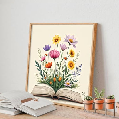 4 Pack Framed Paint by Numbers Kit for Adults with Wooden Easel, Book - color: YOP4P06