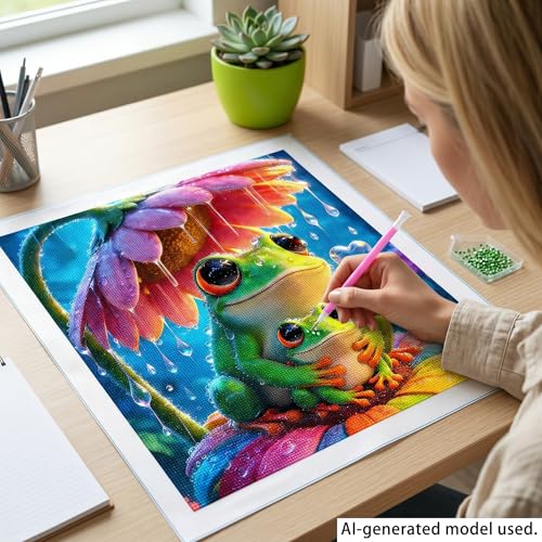 YCZO 5D Frog Diamond Art Painting Kits for Adults Beginners-12x12Inch