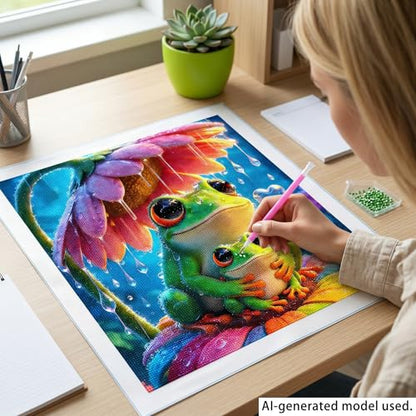 YCZO 5D Frog Diamond Art Painting Kits for Adults Beginners-12x12Inch