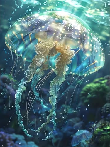 Jellyfish Diamond Art Kits for Adults, Animals 5D Diamond Painting Kits - color: CM094