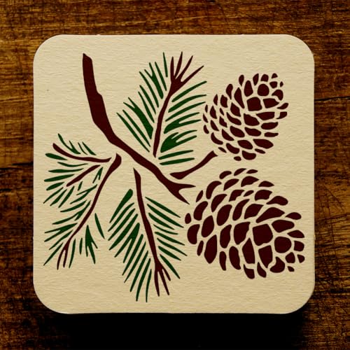 Pine Cone Stencil, Reusable Painting Template, DIY Home Decor - style: Pine Cone