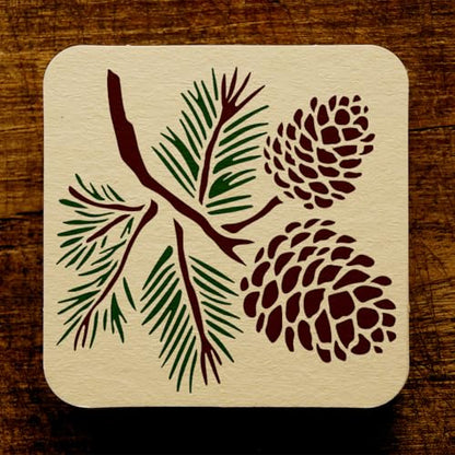 Pine Cone Stencil, Reusable Painting Template, DIY Home Decor - style: Pine Cone