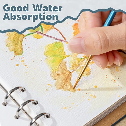 Prudiut Watercolor Sketchbook, 30 Sheets, 140 lb Cold Press, 9.1 x 6.3 - color: Blue