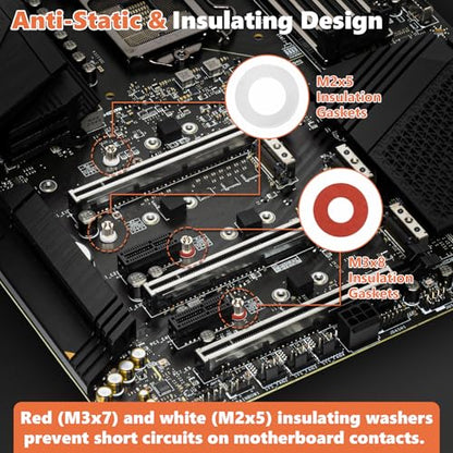 M.2 SSD Mounting Screws Kit, Silver, 32Pcs - color: 32Pcs Silver M.2 Screws