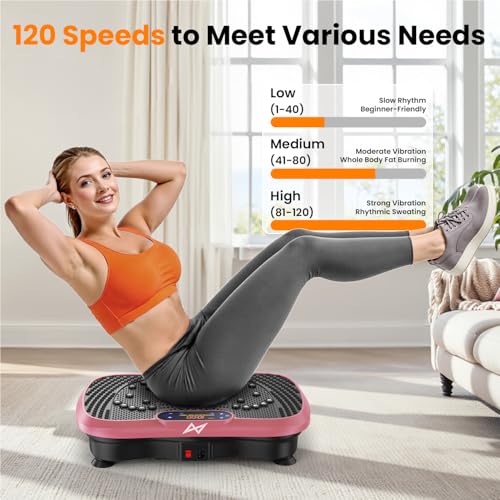 AXV Vibration Plate Exercise Machine Fitness Platform Body Vibrating Board - color: BT.PRO.PINK