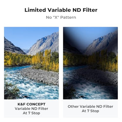 K&F CONCEPT 82mm Variable ND Lens Filter ND8-ND128 (3-7 Stop) No X Cross - size: 82mm