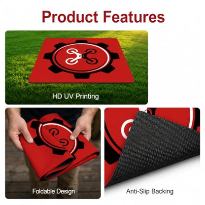 20 Inch Drone Landing Pad for Mini 5 Pro/4/3/2 Se/4k/Dji Neo/Flip, Red - color: Red