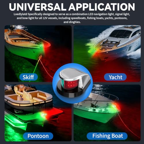 Boat Light, Lights for Boat,Navigation Light with Red Green LED 12V 2 Pack - size: 1 Pack Red and 1 Pack Green