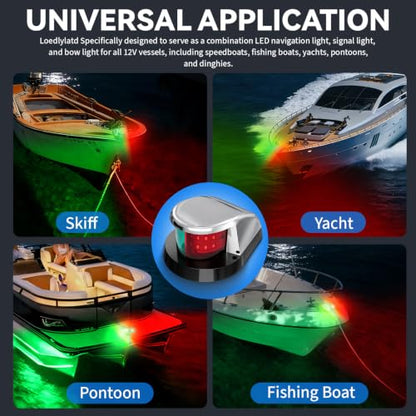 Boat Light, Lights for Boat,Navigation Light with Red Green LED 12V 2 Pack - size: 1 Pack Red and 1 Pack Green