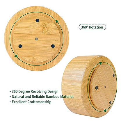 Utoplike Bamboo Rotating Art Supply Desk Organizer, Pencil Holder Desktop - size: Medium