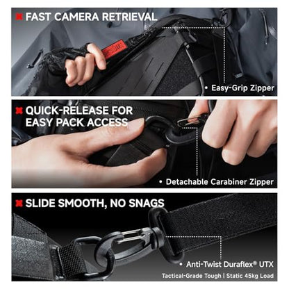 VSGO Black Snipe Pro 7-9L Expandable Camera Sling Bag with Tripod Holder