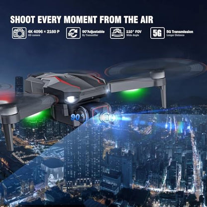 GPS Drone with Camera 4K for Adults,2PCS Batteries 60Mins Flight Time and Carrying Case,Gift for Men,Easy Fly Quadcopter for Beginners with Optical Flow Positioning