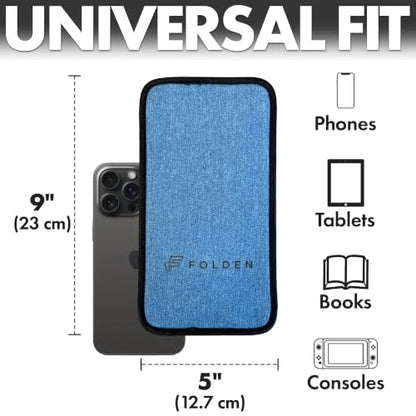 Flight Flap Airplane Phone Holder - Foldable Phone Stand for Plane Travel - color: Denim, size: Large