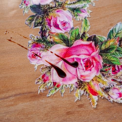 ARTABLE Clear Vinyl Tablecloth Rose Floral Print Wipeable 52 x 70 Inch - color: Rose, size: 70" x 52" (Rectangular)