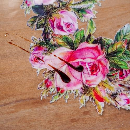 ARTABLE Clear Vinyl Tablecloth Rose Floral Print Wipeable 52 x 70 Inch - color: Rose, size: 70" x 52" (Rectangular)