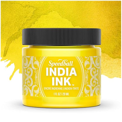 Speedball India Ink, Canary, 1-Ounce - color: Canary, size: 1 fl oz