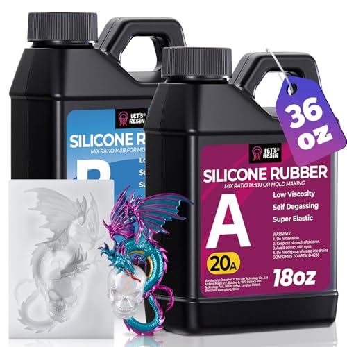 LET'S RESIN Silicone Mold Making Kit 36oz, 20A Silicone Rubber - size: 36oz
