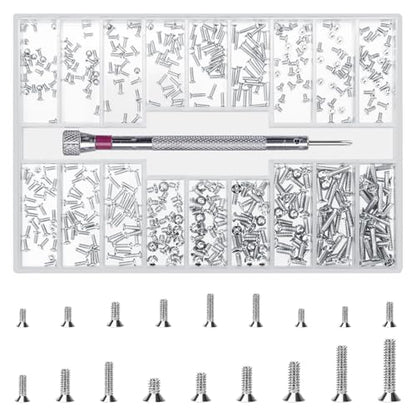 500 Pcs Laptop Screws, M1.2/M1.4/M2 Small Mini Micro Tiny Screws for Electronics, Computer Replacement Screw for Glasses Watch SSD M.2 Hard Drive Repair Screw(Silver) （M） - color: Silver countersunk head
