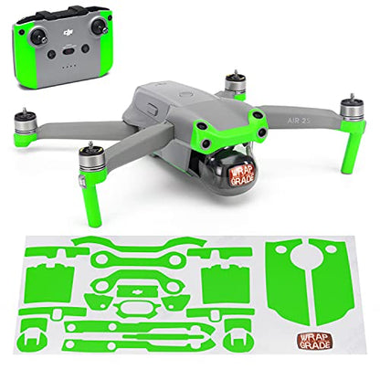 Wrapgrade Skin Compatible with DJI Air 2S | Accent Color A (NEON Green) - color: Neon Green