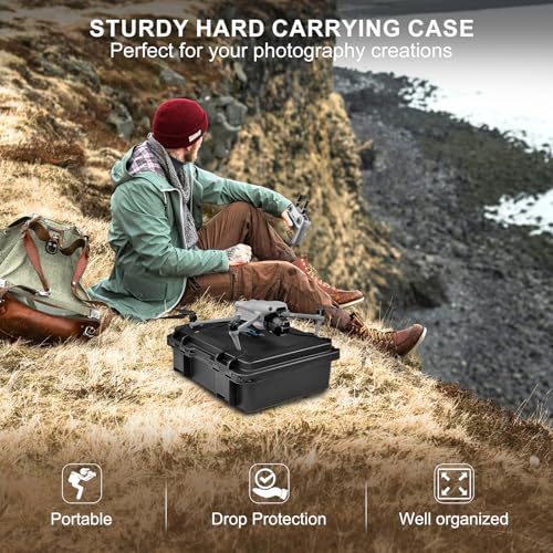 Lekufee Waterproof Hard Case for DJI Air 3S, Air 3 Drone, Fly More Combo
