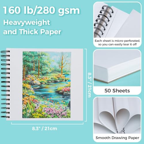 Ohuhu 8.3"x8.3" Double-Sided Bleedproof Marker Pad Art Sketchbook 50 Sheets - size: 8.3" x 8.3"