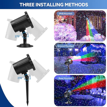 Outdoor RGB Laser Projector Lights 3 Color Starry Sky Firefly Effect - color: Style 2