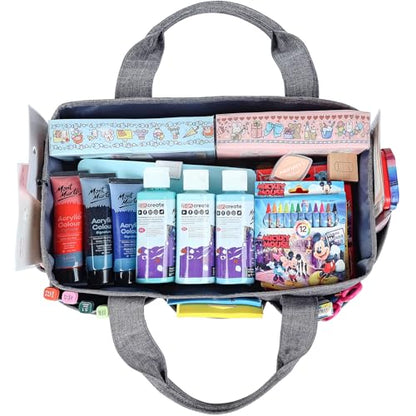 HOMEST Craft Organizer Tote Bag with Multiple Pockets