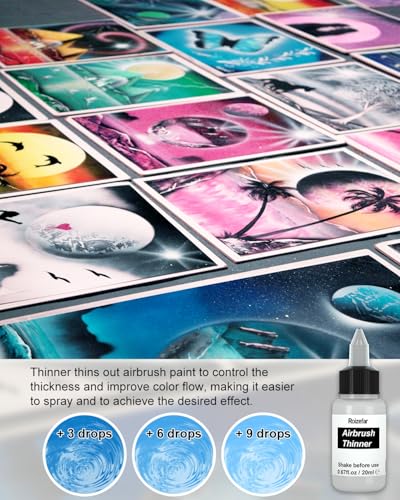 Roizefar Airbrush Paint, 44 Colors with 6 Thinner for Models & Crafts - color: 44 Colors with 6 Thinner