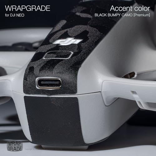 Wrapgrade for DJI NEO Accent Color Sticker (Black Bumpy Camo) - color: Black Bumpy Camo