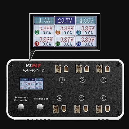 VIFLY WhoopStor V3 6-Port 1S LiPo Battery Storage Charger - color: Black