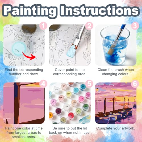 Kalonyth Boat Framed Paint by Numbers Kit for Adults Beginner 8x12 inch - color: Frame-OP-US02