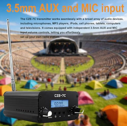 1W/7W Long Range FM Transmitter, FM Broadcast Transmitter with LCD