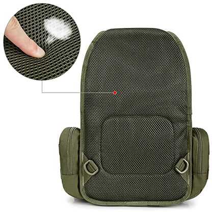 G4Free Large Tactical EDC Sling Bag, Adjustable Holder Backpack for Men - color: New Army Green