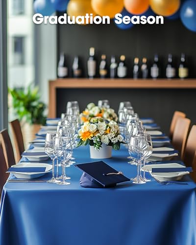 Pureegg Plastic Table Cloth Disposable 6 Pack, 54 x 108 Inch, Blue - color: Blue, size: 54" X 108" Rectangle