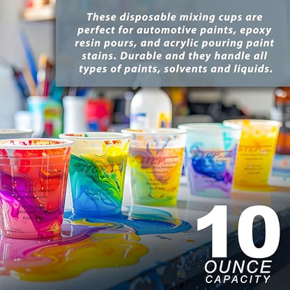 Custom Shop Paint Mixing Cups, 10-Ounce, 12 Pack, Plastic Measuring Cups - color: Cups - Pack of 12