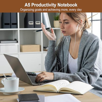 ViVin 3 Pack A5 Hardcover Lined Notebook,192 pg College Ruled 5.5x8.3 - color: Black+Navy Blue+Dark Dreen, size: 3 Pack