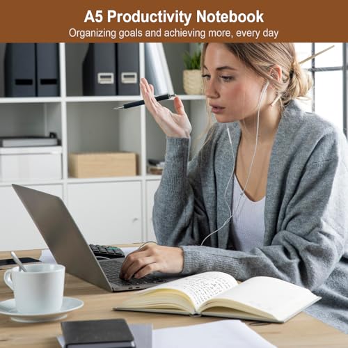 ViVin 3 Pack A5 Hardcover Lined Notebook,192 pg College Ruled 5.5x8.3 - color: Black+white+gray, size: 3 Pack
