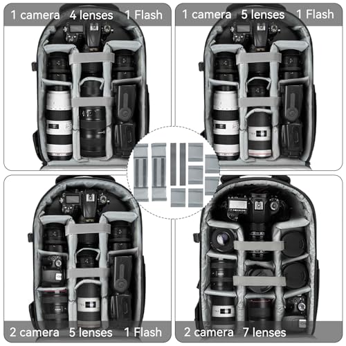 TORIBIO Large Hardshell Camera Backpack DSLR/SLR/Mirrorless Photography Bag - color: Khaki