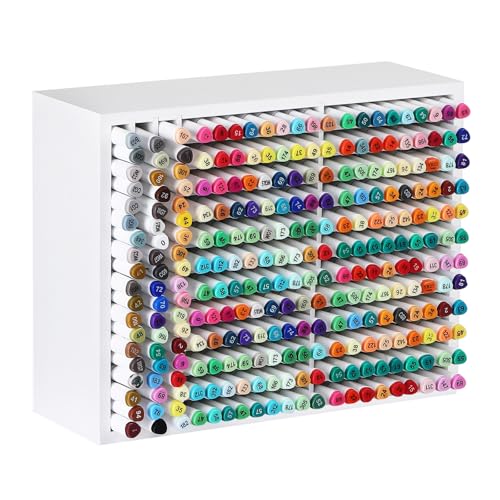 AUTOARK Wooden Marker Storage Organizer, White, AHK-066 - size: 270 Markers