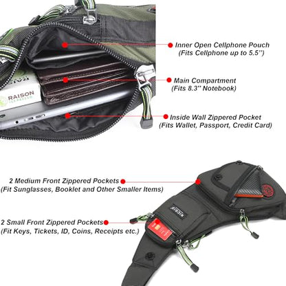 NICGID Sling Bag Chest Shoulder Backpack Crossbody Daypack for Men Women - color: Black