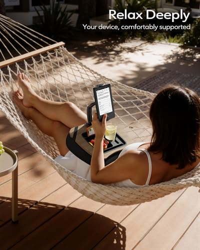 LULULOOK 2-in-1 Lap Desk & Kindle Pillow Stand with Beanbag - color: Walnut Brown