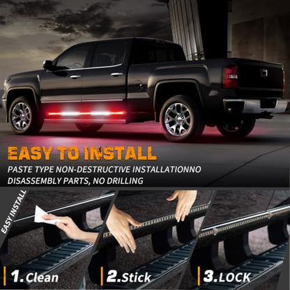 XRIDONSEN 2X 60 inch Running Board Emergency Lights 720 LED Strobe Lights - color: Red/White