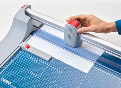 Dahle 472 Premium Rolling Trimmer, 72" Cut Length, 12 Sheet Capacity, Self-Sharpening, Automatic Clamp, German Engineered Paper Cutter - size: 72" Cut Length