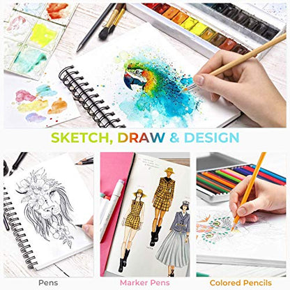 Ohuhu 7"x10" Mix Media Pad Art Sketchbook 62 Sheets for Painting Drawing - size: 7" x 10"